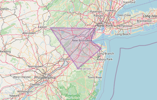 Cloud Guardian onsite coverage map: New Jersey, New York City and the Tri-State area around our North Brunswick, NJ office